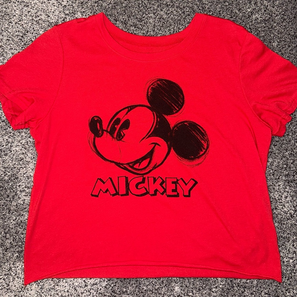 Women’s Red Mickey Mouse Disney Crop top size XL
